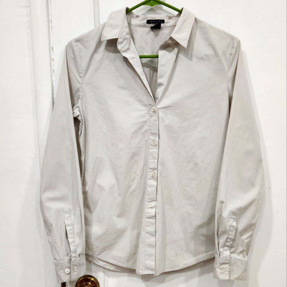 Theory women's Larissa 2 slim button down shirt small
